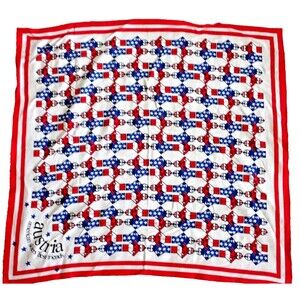 Austria American Skiers Best Friend Red White Blue Cotton Scarf Unisex Square
